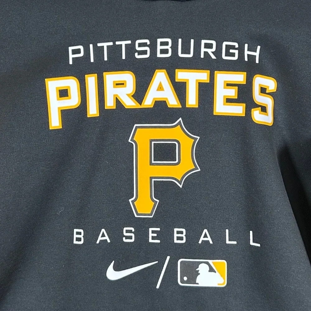 Nike Pittsburgh Pirates Baseball Therma-FIT Hoodie Youth Small Black Yellow